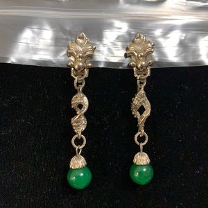 Vintage pair of clip dangling earrings